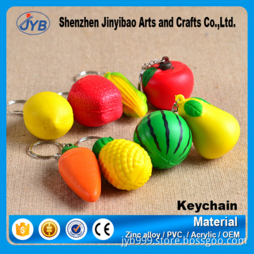 fashion design custom hot sale cheap PU fruit keychain